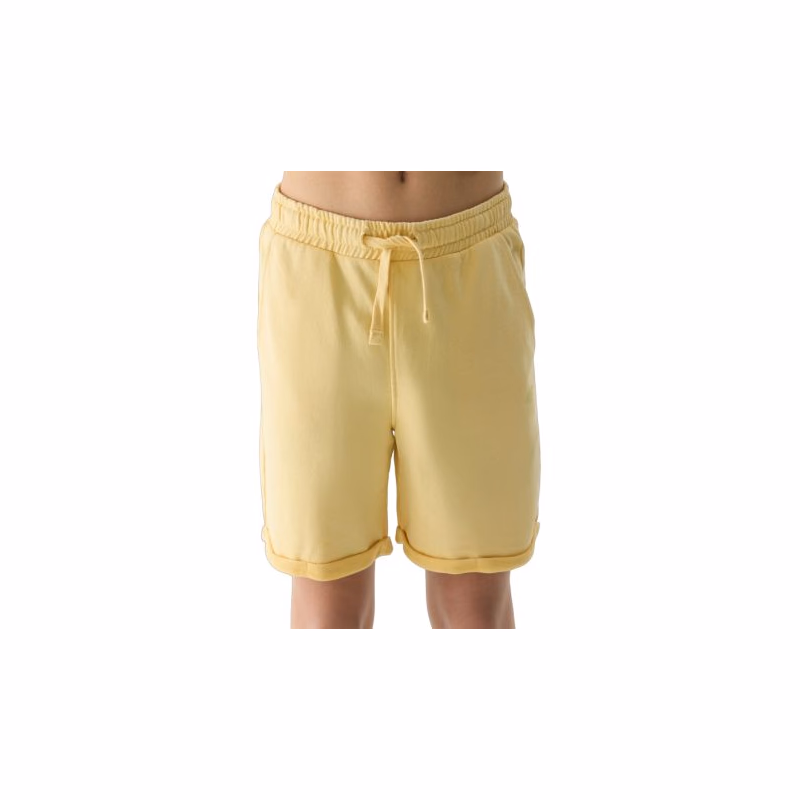 Chlapčenské teplákové kraťasy 4F JUNIOR SHORTS CAS-4FJWSS24TSHOM279-73S-LIGHT LEMON