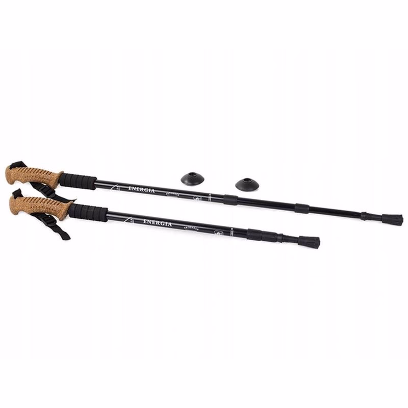 Trekingové palice Nordic Walking s ergonomickou, korkovou rukoväťou, 135 cm, 2 ks, Červená