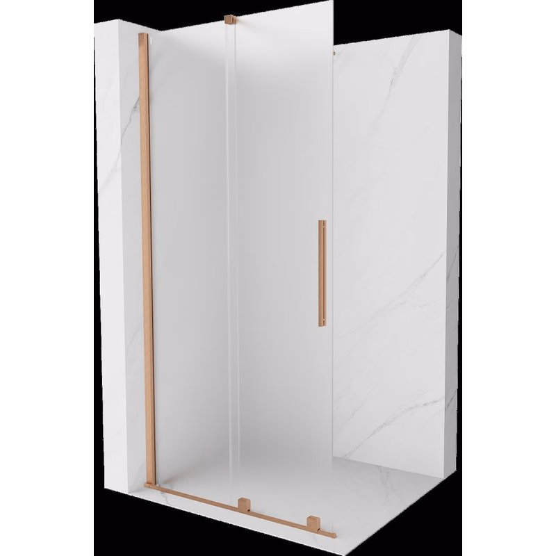 MEXEN/S - Velar Sprchová zástena posuvná Walk-in 100 x 200, dekor 8 mm, meď kartáčovaná 871-100-000-33-65