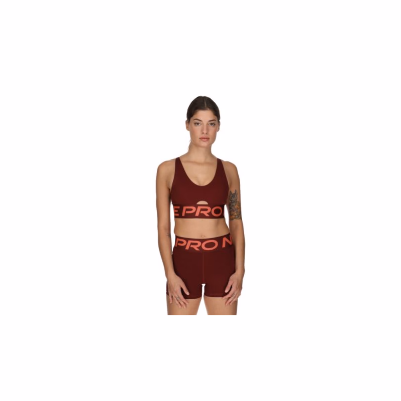 Dámska tréningová športová podprsenka NIKE PRO W NP INDY PLUNGE BRA BOLD-619-Red