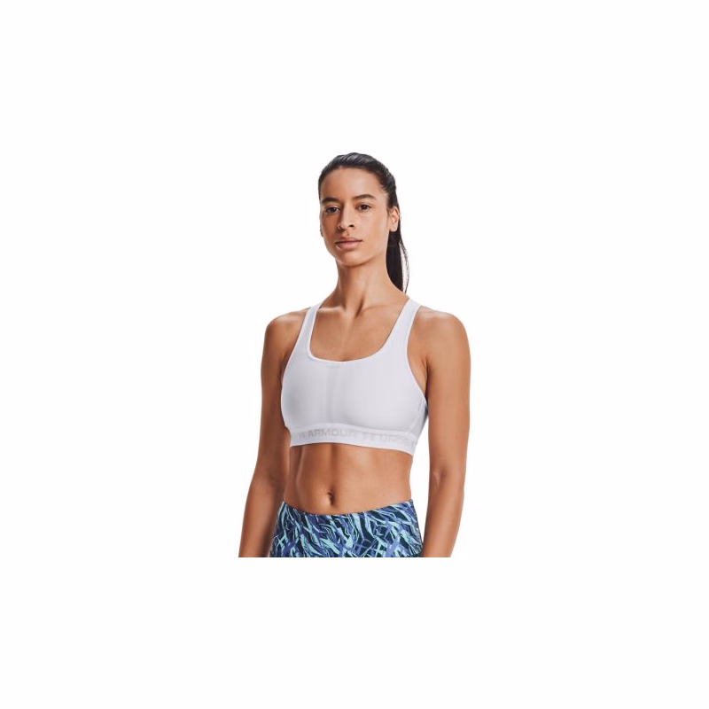 Dámska tréningová športová podprsenka UNDER ARMOUR Crossback Mid Bra-WHT