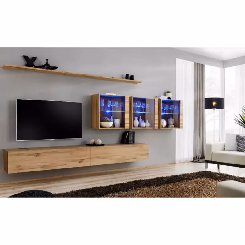 Obývacia stena Switch XVII Sklo +LED Wotan