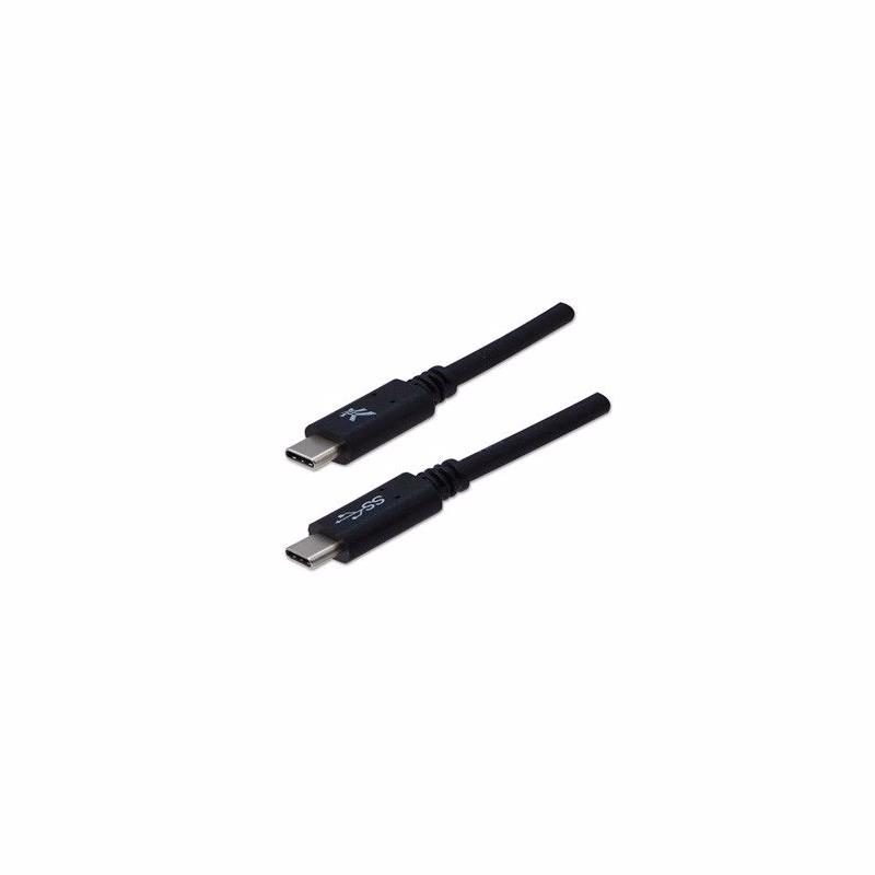 Logo USB kábel (3.2 gen 1), USB C samec - USB C samec, 1m, 5 Gb/s, 5V/3A, černý, blister, DOPRODEJ