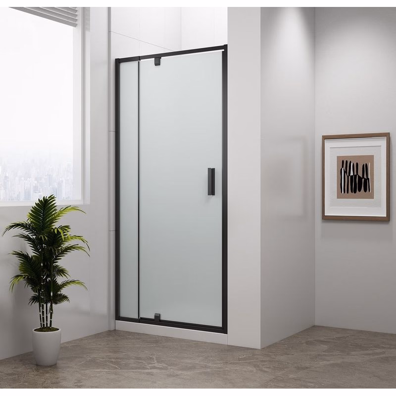 POLYSAN - EASY BLACK otočné sprchové dvere 760-900, sklo Brick EL1638B