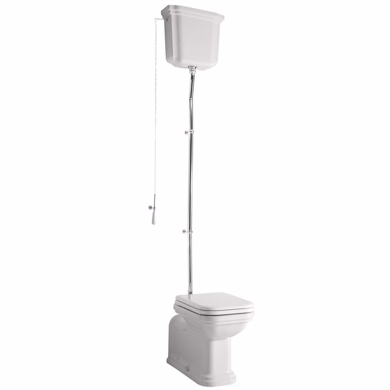 KERASAN - WALDORF WC misa s nádržkou, spodný/zadný odpad, biela-chróm WCSET19-WALDORF