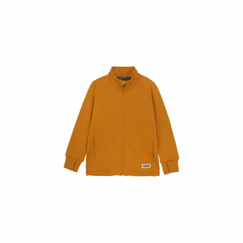 Juniorská flisová mikina so zipsom COLOR KIDS Fleece Jacket - Brushed inside-741829.3042-Marmalade