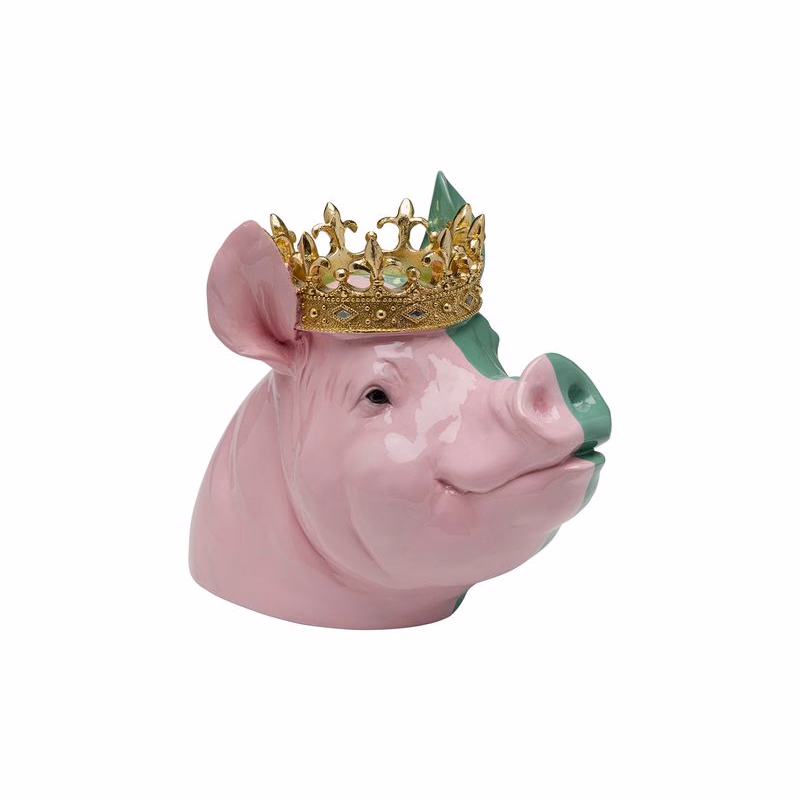 Crowned Pig dekorácia viacfarebná