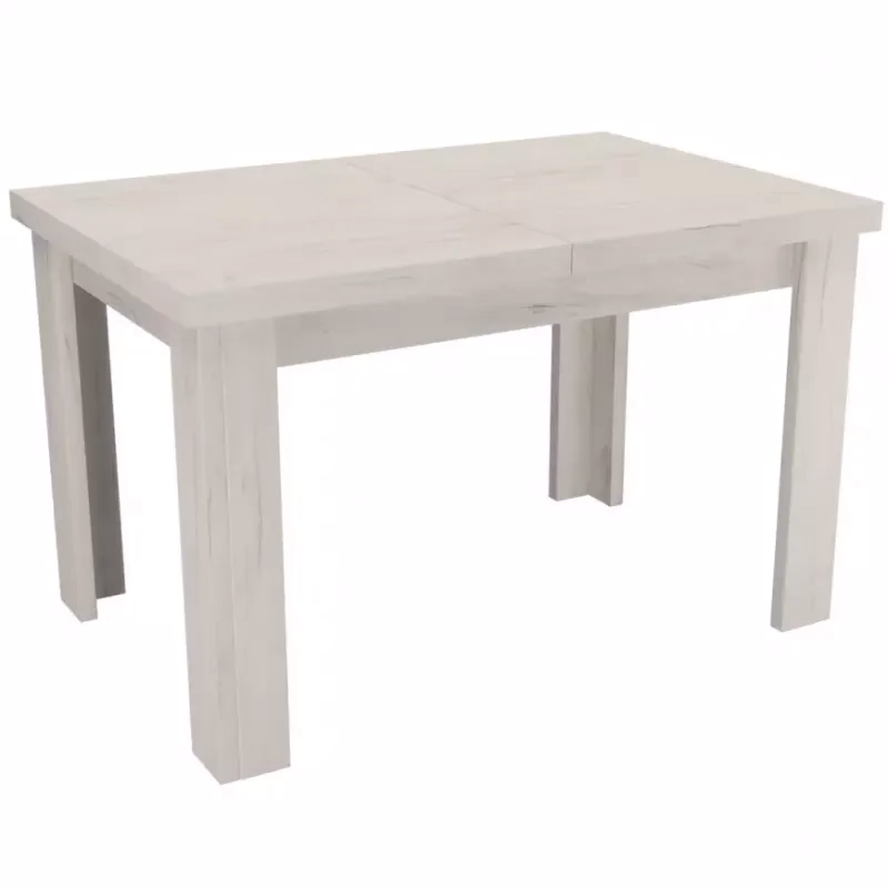 Rozkladací stôl malý Kora 120/160x80cmx80 kraft biely
