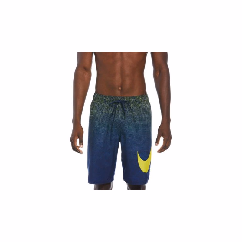 Pánske plavky NIKE SWIM Grid Swoosh Breaker 9 inch-730-opti yellow