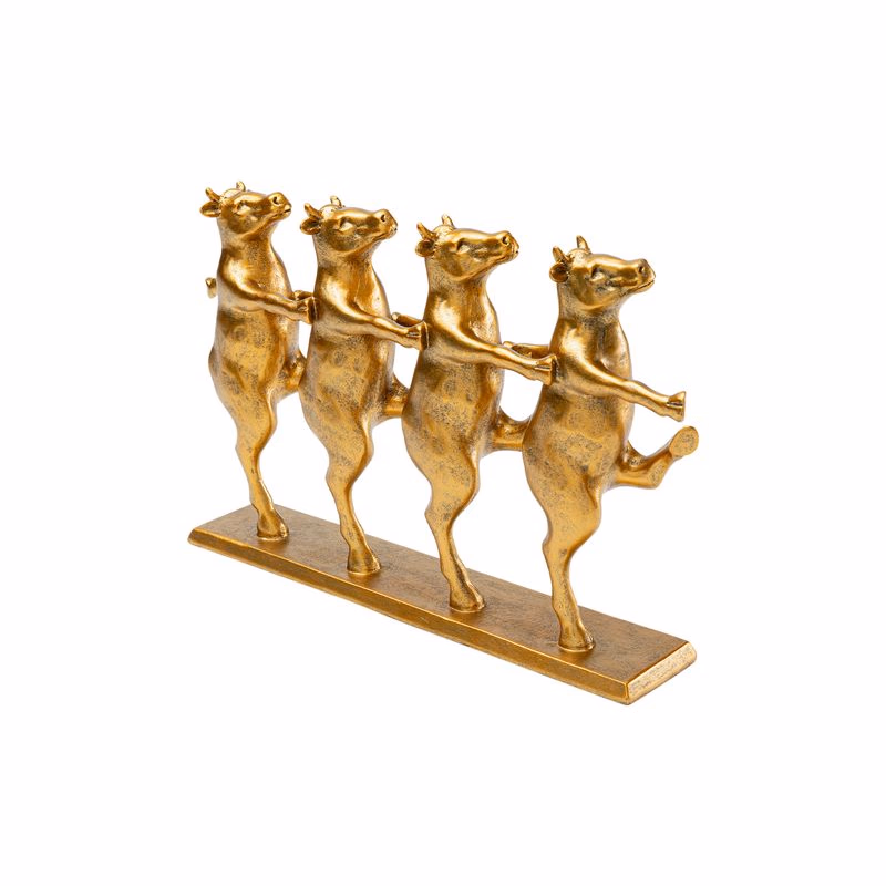Dancing Cows dekorácia zlatá 40 cm