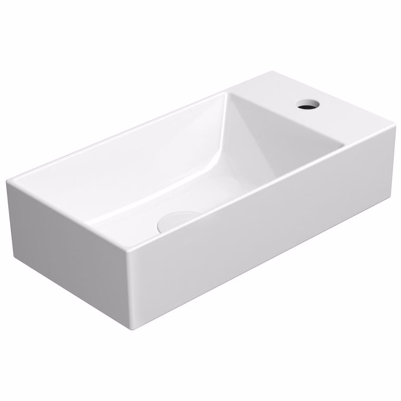 GSI - KUBE X keramické umývadlo 50x25 cm, pravé/ľavé, biela ExtraGlaze 9486111