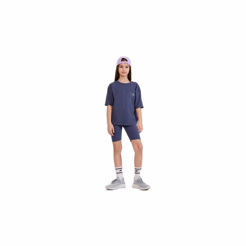 Dievčenské tréningové kraťasy 4F JUNIOR SHORT TIGHTS CAS F001-22S-ANTHRACITE