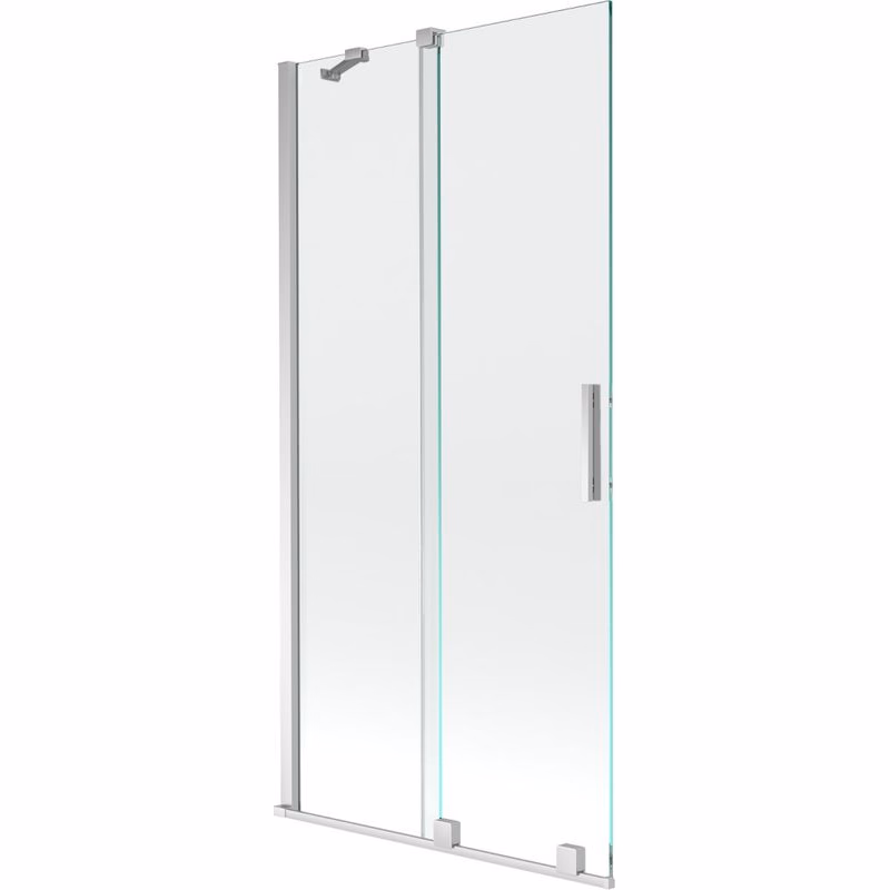 MEXEN/S - Velar Dvojkrídlová posuvná vaňová zástena 90 x 150, transparent, chróm 896-090-000-01-01