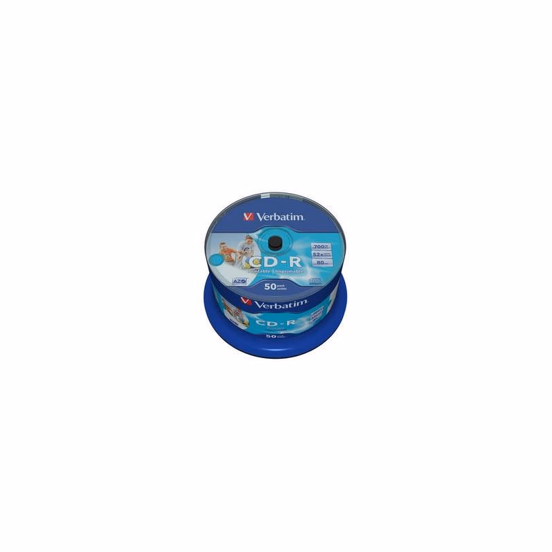 VERBATIM CD-R(50-Pack)Spindle/Inkjet Printable/52x/700MB / Non ID Branded