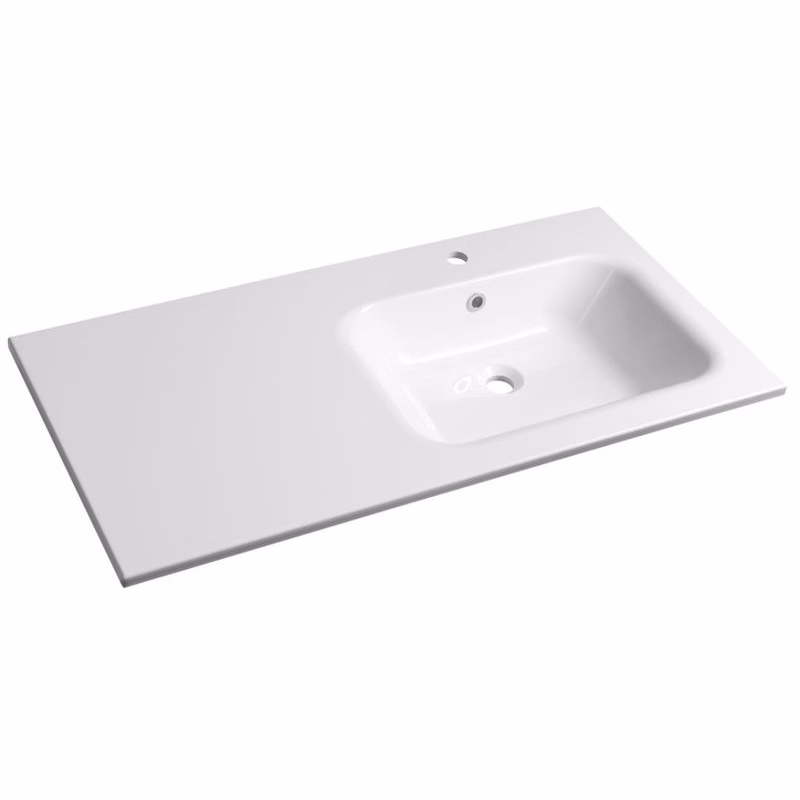 SAPHO - ARECA umývadlo 101x51,5cm, liaty mramor, pravé, biela AC101R