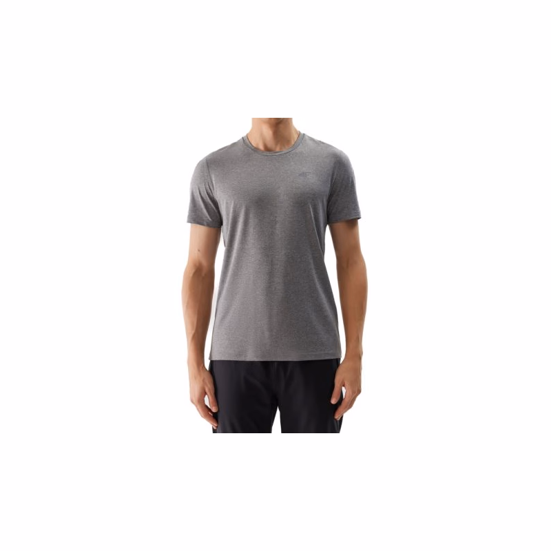 Pánske tréningové tričko s krátkym rukávom 4F TSHIRT FNK-WSS24TFTSM599-27M-COLD LIGHT GREY MELANGE