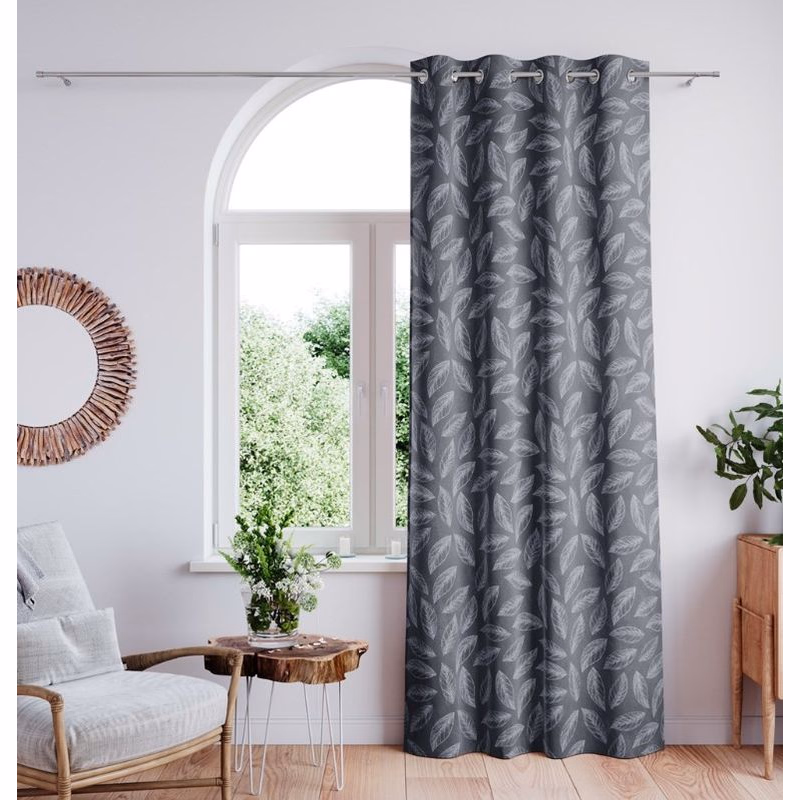 ArtFlhf Tieniaci záves CALM Velvet K | charcoal 140 x 250 cm