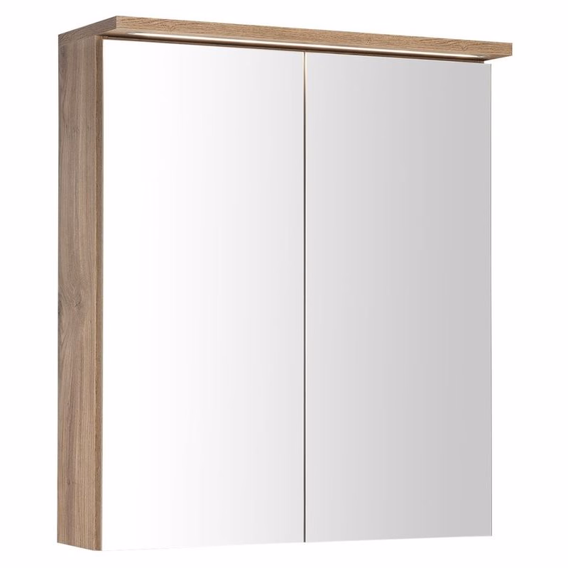 AQUALINE - KAWA STRIP Galérka s LED osvetlením 60x70x22cm, dub emporio WGL36S