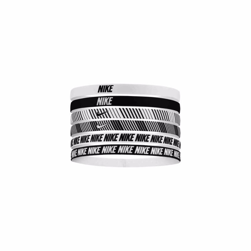 Čelenka NIKE FLEX CLASSIC HEADBANDS 6PK PRINTED WHITE BLACK WHITE