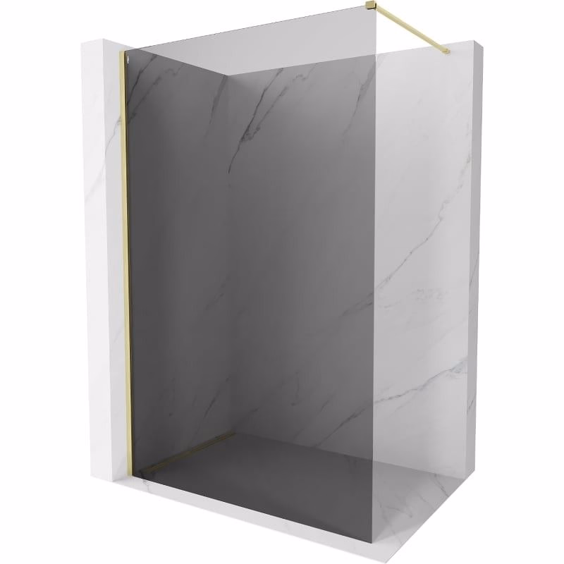 MEXEN/S - Kyoto-X Sprchová zástena WALK-IN 120 x 200, grafit 10 mm, zlato kefovaná 800-120-101-55-40-X
