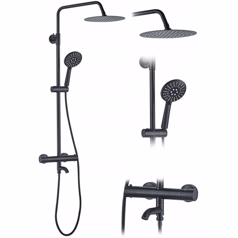 REA REA - Sprchový set s batériou 150mm Lungo čierny REA-P4113