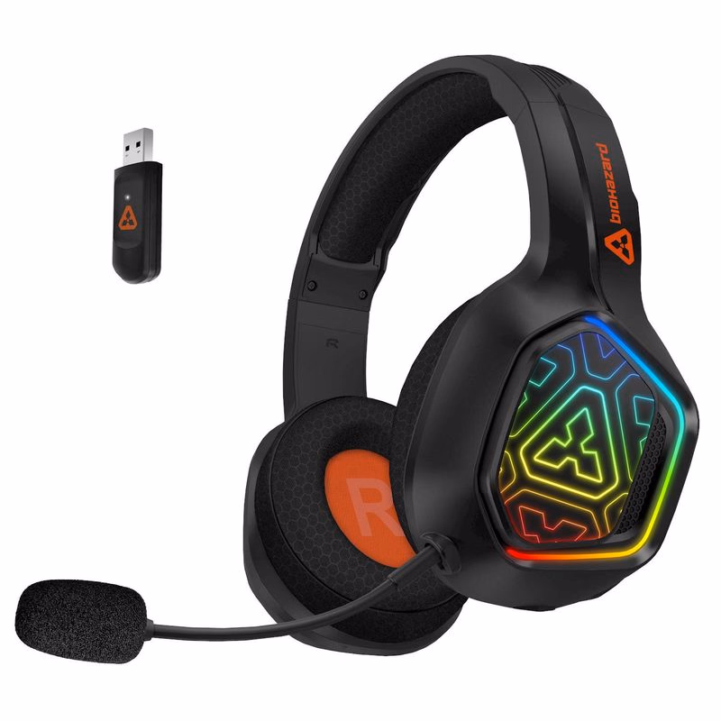 CONNECT IT BIOHAZARD Blast herné bezdrôtové slúchadlá s mikrofónom, RGB pods., BT/2,4GHz/Jack+USB-C/ČIERNA