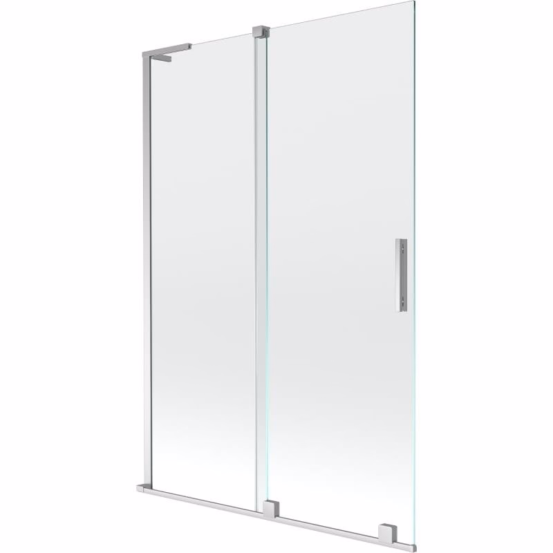 MEXEN/S - Velar L dvojkrídlová posuvná vaňová zástena 120 x 150, transparent, chróm 896-120-003-01-01