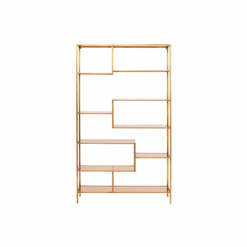 Loft policový regál zlatý 115x195 cm