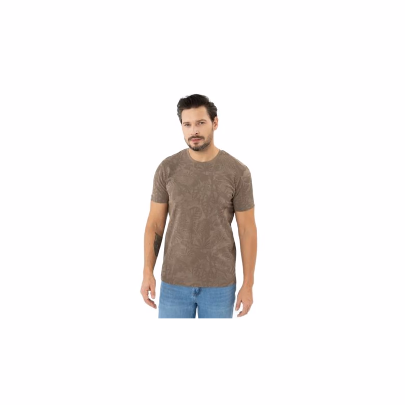 Pánske tričko s krátkym rukávom VOLCANO TM-LEFTY-BEIGE