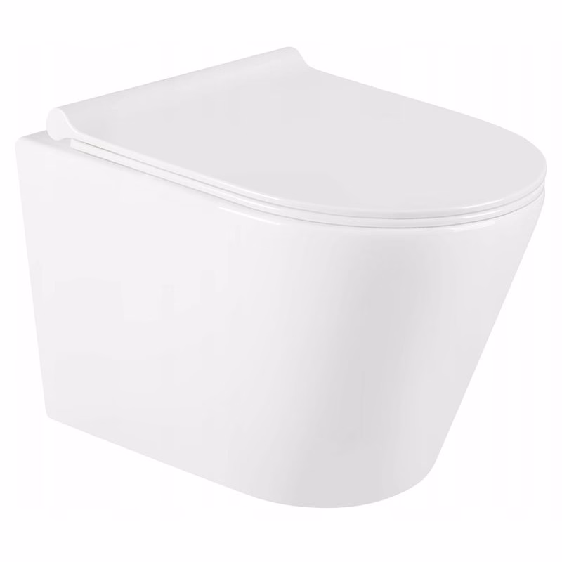 MEXEN/S - Rico Závesná WC misa Rimless vrátane sedátka s slow-slim, Duroplast, biela - 30720500 30720500