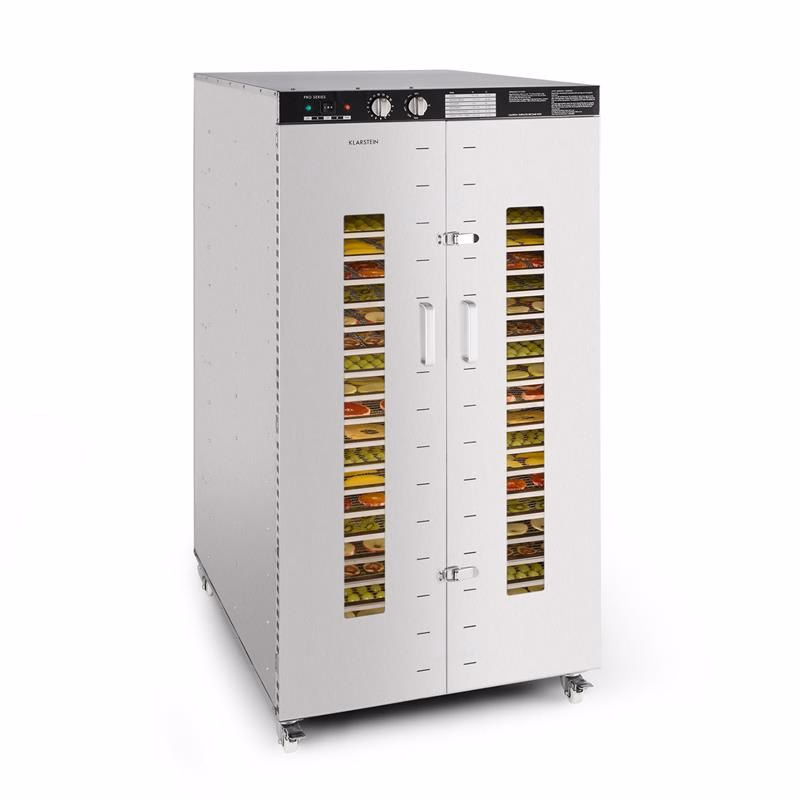 Klarstein Master Jerky 24, sušička potravín, 5850 W, 40-90 °C, 15-hod. časovač, nehrdzavejúca oceľ, strieborná