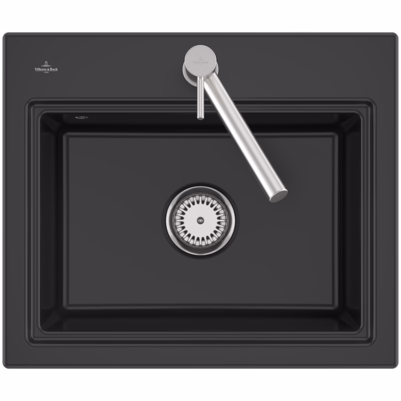 VILLEROY & BOCH VILLEROY & BOCH - Keramický drez Villeroy &amp; Boch Subway Style 60 S, 336A01R7, Pure Black 336A01R7