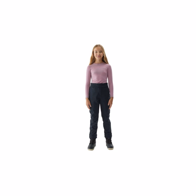 Dievčenské lyžiarske softshellové nohavice 4F JUNIOR TROUSERS FNK-JAW23TFTRF355-21S-BLACK