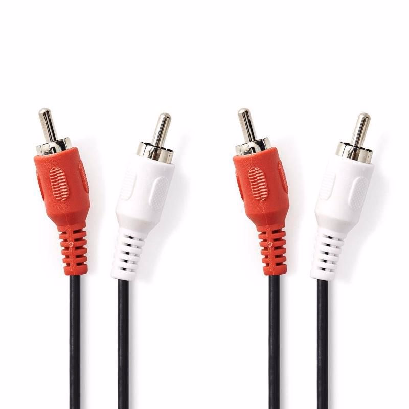 Nedis CAGB24200BK20 - Stereofónny Audio Kábel | 2x RCA Zástrčka - 2x RCA Zástrčka | 2 m | Čierna farba