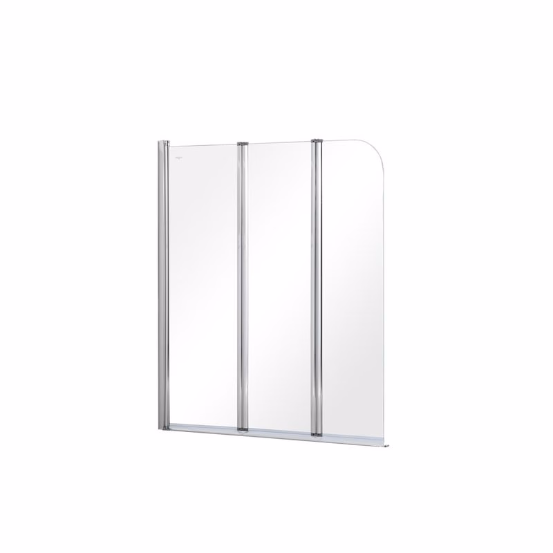 BESCO - Vaňová zástena PRIME 3 - FARBA rámu - Chróm / Leštený hliník (ALU), Rozmer A - 120 cm, Smer zatvárania - Univerzálne Ľavé / Pravé, Výplň - Číre bezpečnostné sklo - 5 mm BCPRIM12CC