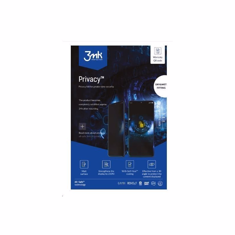 3mk All-Safe - AIO fólia BH Privacy Dry & Wet Fitting Phone, 5 ks