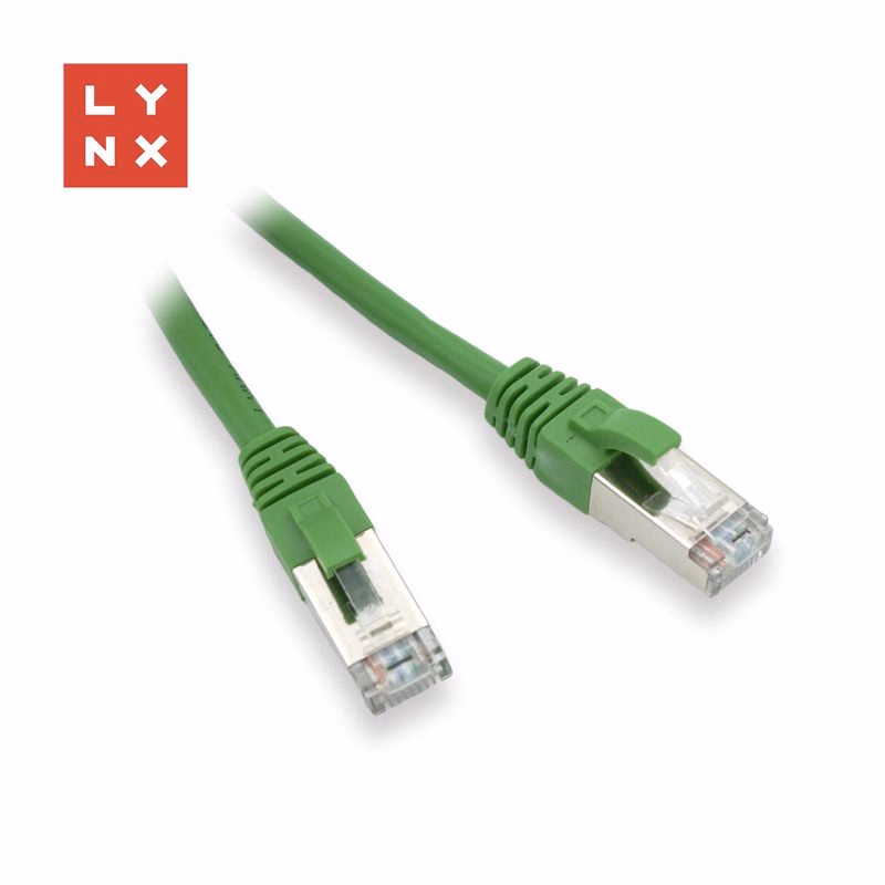 LYNX FTP patch kábel Cat5e PVC, CCA, 0, 1m, zelený (balenie obsahuje 10ks)