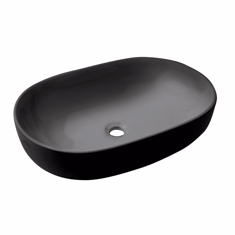 INVENA - Umývadlo na dosku KORFU TREND 60 cm oválne čierna mat CE-34-005-C