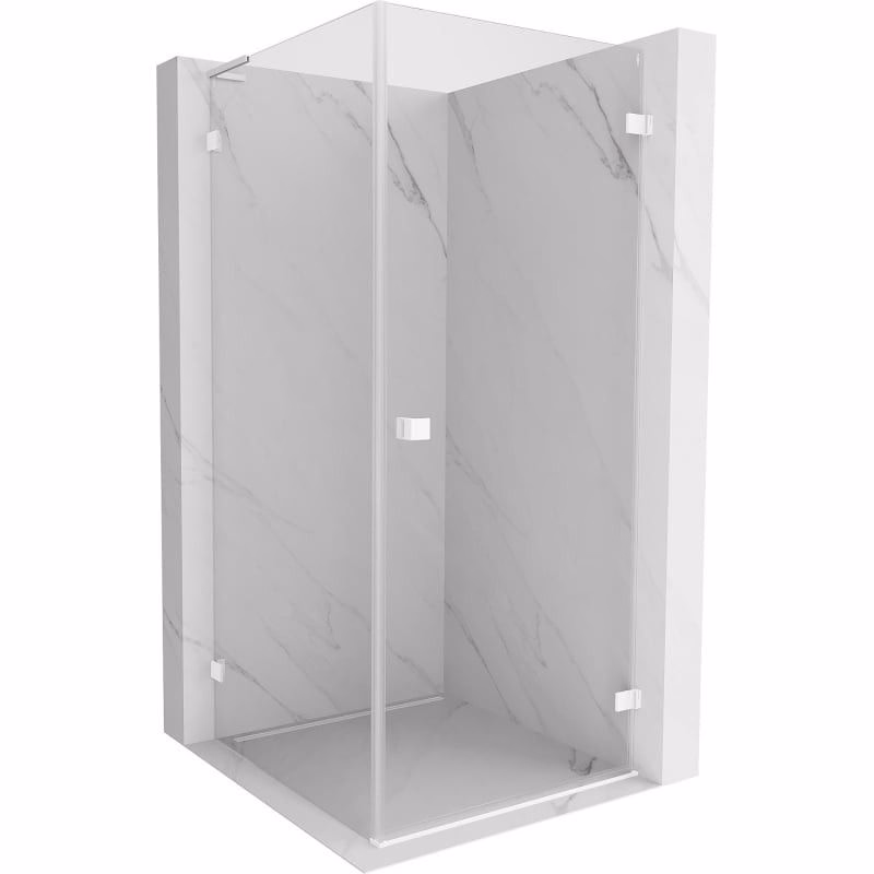 MEXEN/S - Lunar-B L sprchový kút dvere krídlové pravá 70 x 70, transparent, biela 832L-070-070-20-00-P