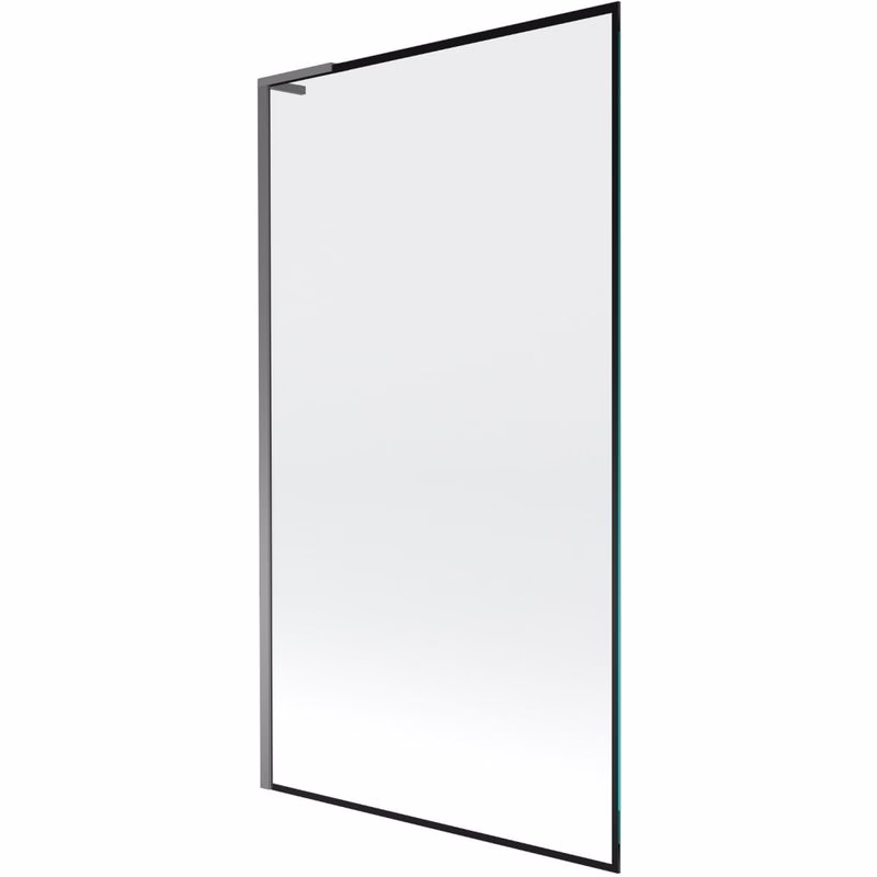 MEXEN/S - Next L vaňová zástena FIX 100 x 150, čierna vzor, grafit metal 895-100-000-03-70-95