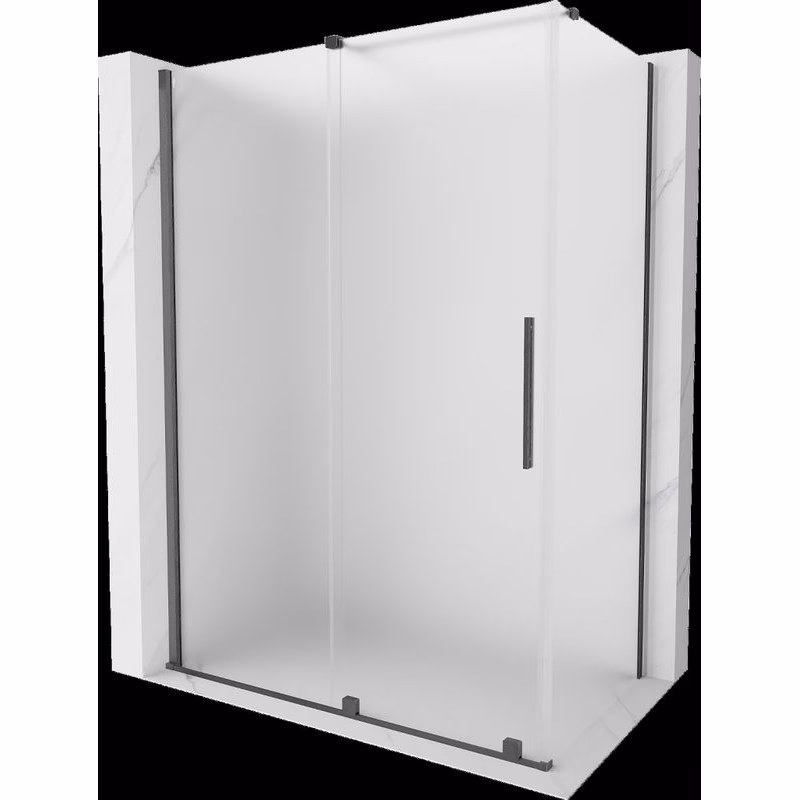 MEXEN/S - Velár sprchovací kút, posuvné dvere 160 x 75, dekor, grafit kartáčovaná 871-160-075-31-66