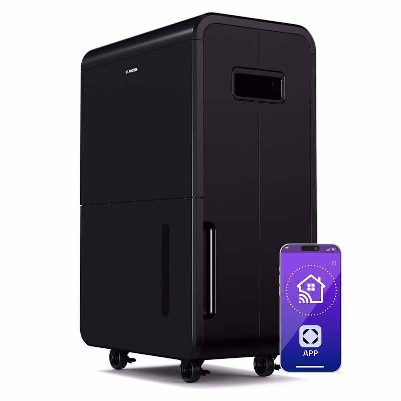 Klarstein DryFy Connect 70 odvlhčovač vzduchu, 70 l / deň, do 140 m², WiFi, ovládanie pomocou aplikácie, 8 L nádrž na vodu
