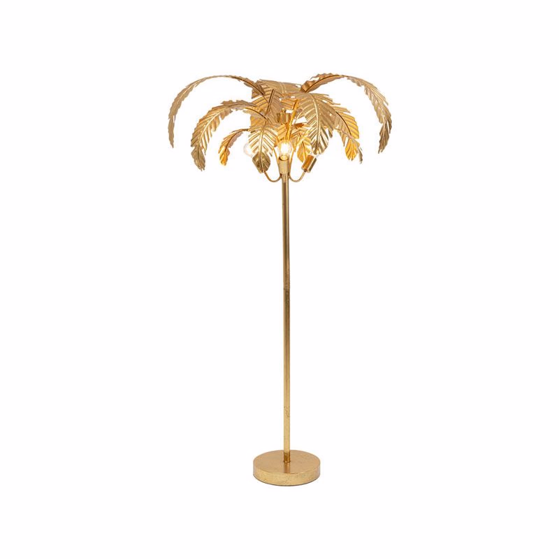 Palmera stojaca lampa zlatá 170cm