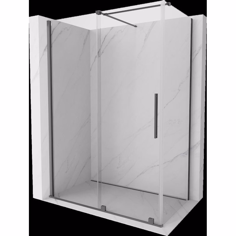 MEXEN/S - Velár sprchovací kút, posuvné dvere 160 x 80, transparent, grafit metal 871-160-080-01-95