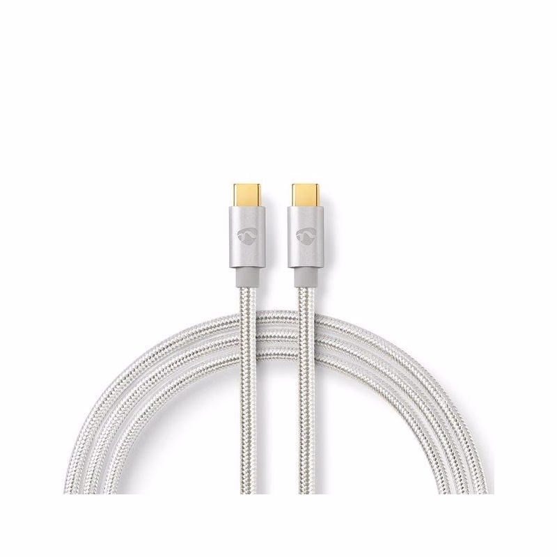 Nedis CCTB60800AL20 - USB 2.0 kábel | USB-C™ Zástrčka | USB-C™ Zástrčka | 480 Mbps | 2.00 m | Strieborná