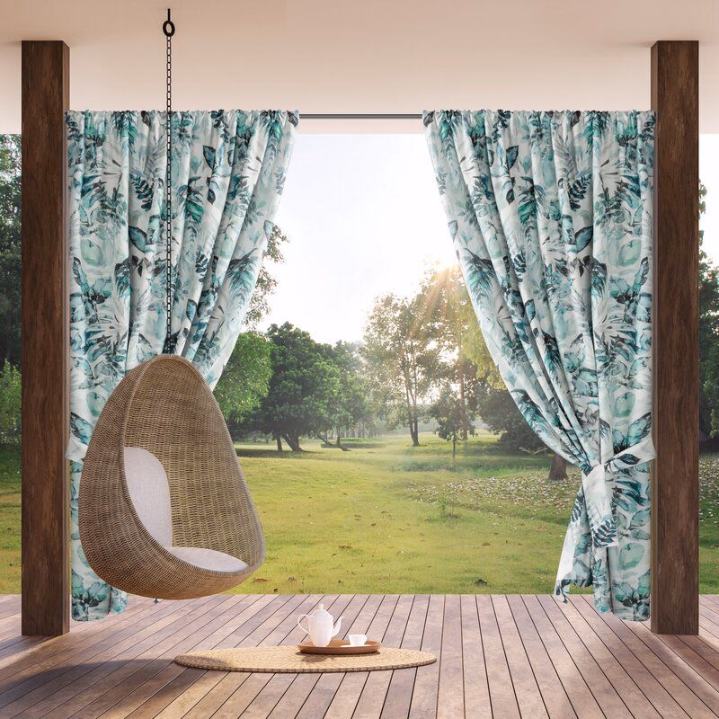ArtFir Záves na terasu GARDEN 2 P | biela/zelená 155 x 200 cm