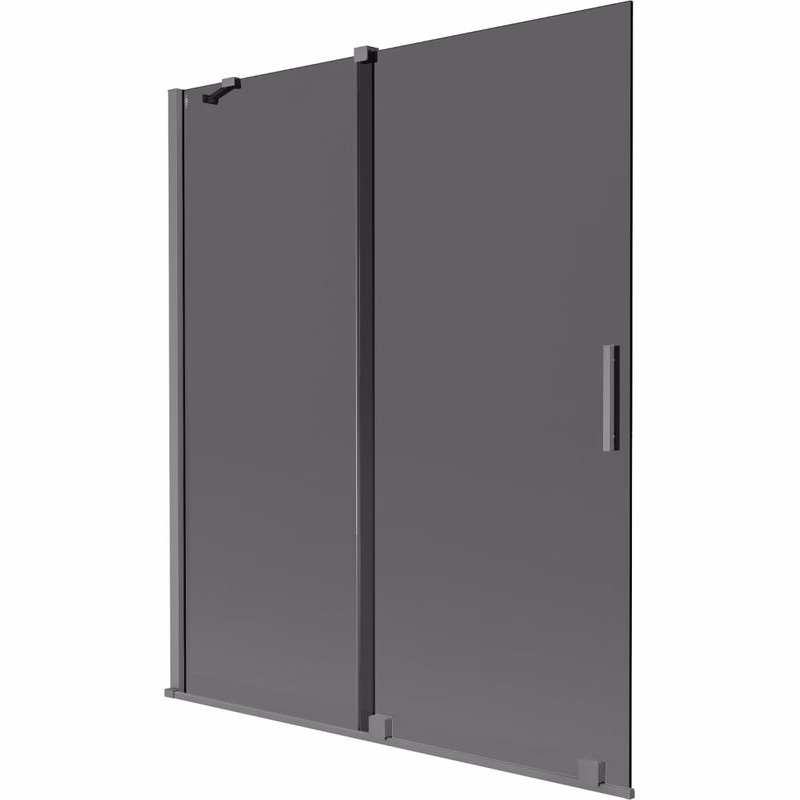MEXEN/S - Velár dvojkrídlová posuvná vaňová zástena 140 x 150, grafit, grafit metal 896-140-000-41-95
