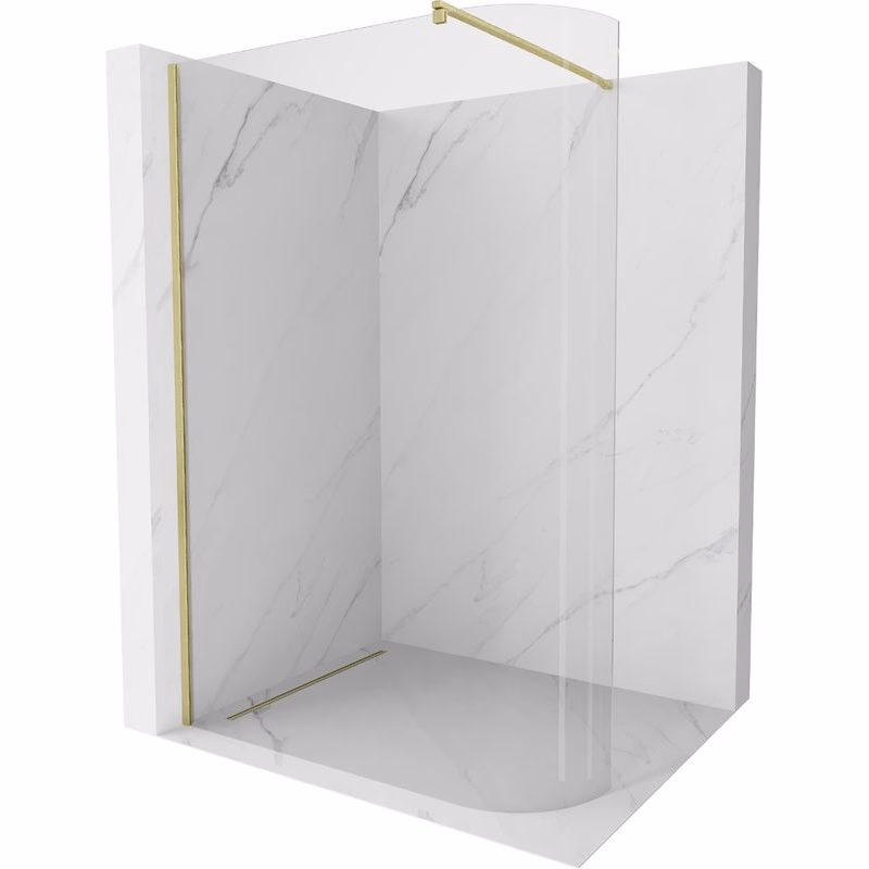 MEXEN/S - Kioto Sprchová zástena WALK-IN 100 x 200, transparent 8 mm, zlatá kartáčovaná 800-100-101-55-06