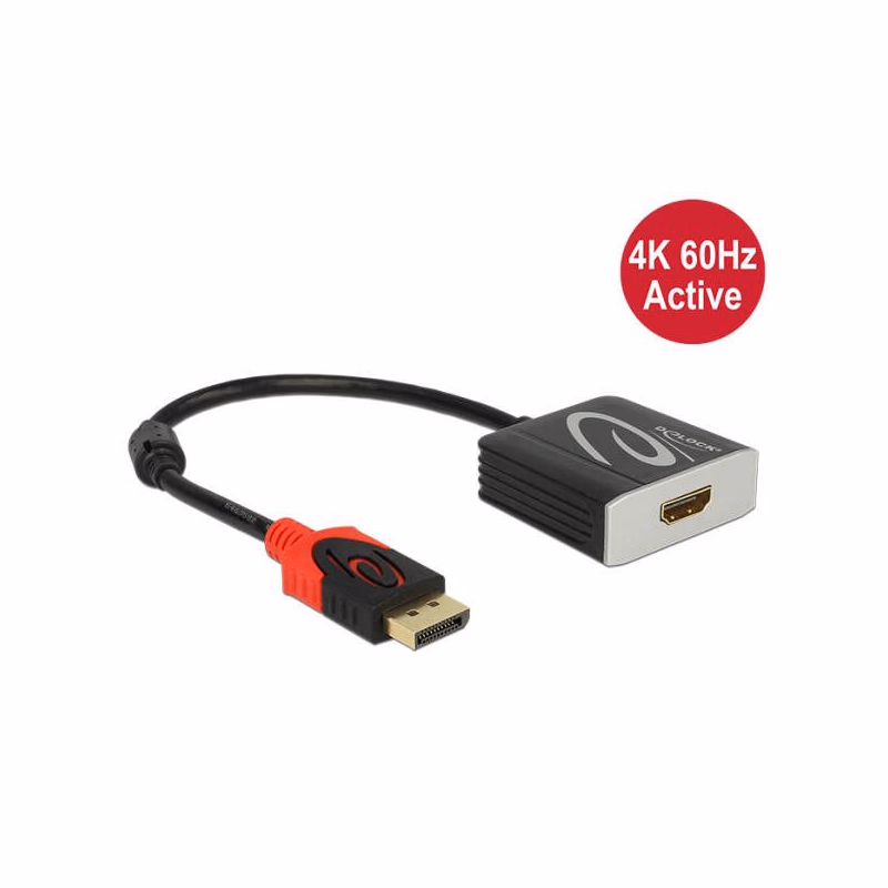 Delock Adaptér Displayport 1.2 samec > HDMI samica 4K 60 Hz aktívny