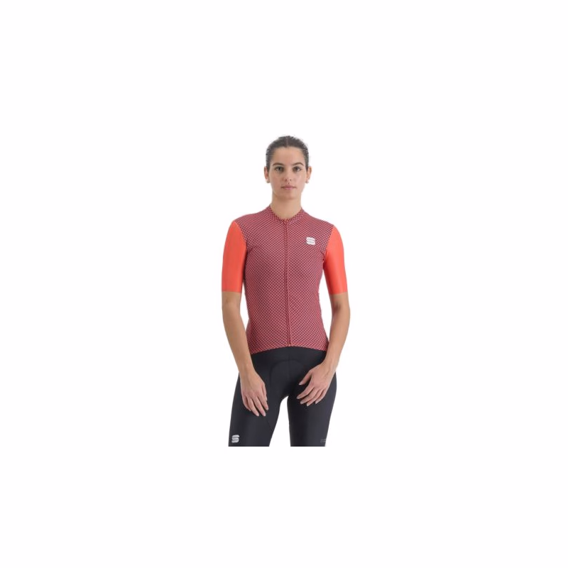 Dámsky cyklistický dres s krátkym rukávom SPORTFUL Checkmate w jersey, pompelmo mulled grape